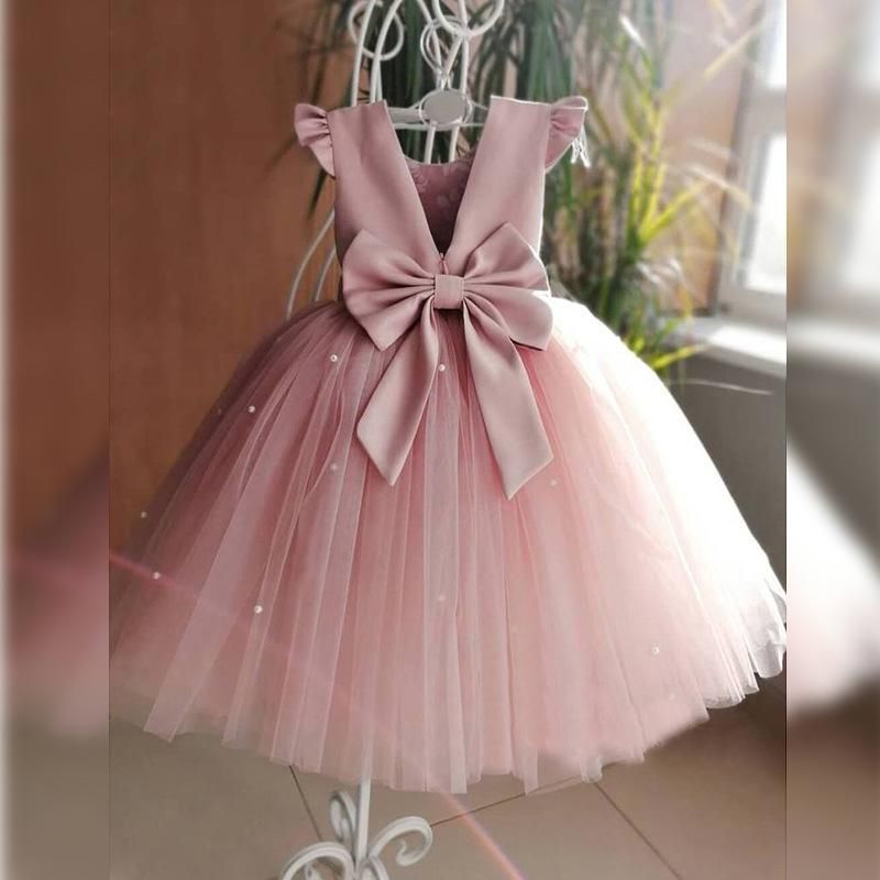 Vestido Rosa De Verano Pequeños Vestidos De Dama De Honor Para Niñas Lace Princess Fiesta De La Boda Trajes De Las Perlas Infantiles Chicas De 47,3 € | DHgate