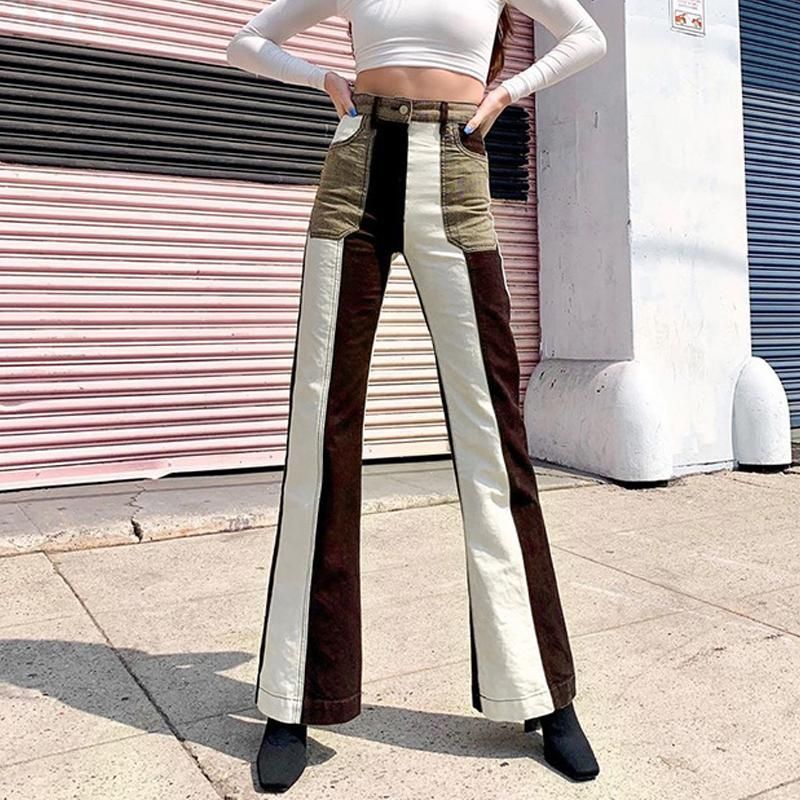 Acquista Blare Jeans Donne Donne Denim Pantaloni Due Colori Blocco A  Contrasto Pantaloni Pantaloni Pantaloni Patchwork Design High Street Bell  Bottom Y2K Palazzo Donne A 45,06 € Dal Chenshann | It.DHgate.Com