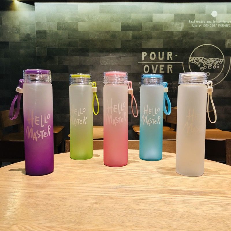 17 oz Gradient Color Frosted Glass Water Bottle – Tumblers & Cups