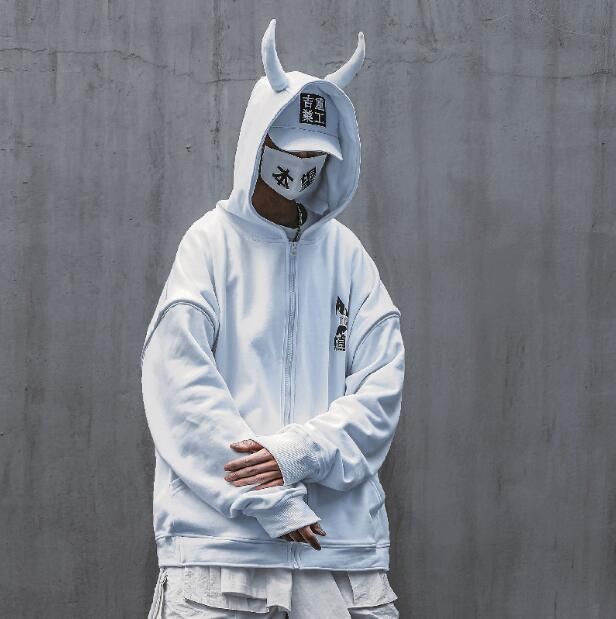 black devil horn moletom com capuz