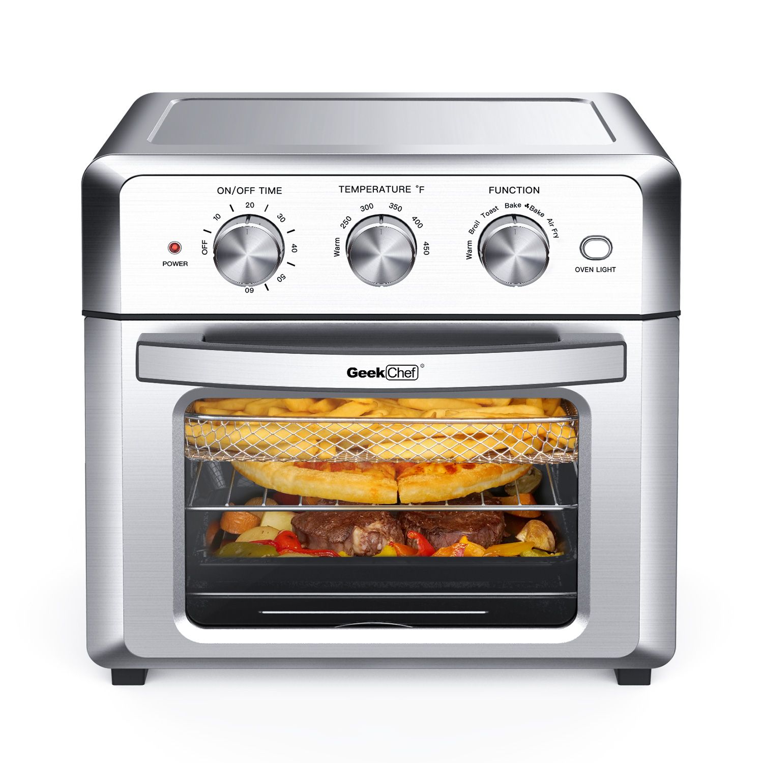 Compra Geek Chef Air Fryer Toaster, Horno De Encimera Con Freidor De Aire  De Convección 18L / 19QT Con 4 Cuchillas, Calefacción, Freír Sin Aceite  Barato | Entrega Rápida Y Calidad | Es.Dhgate
