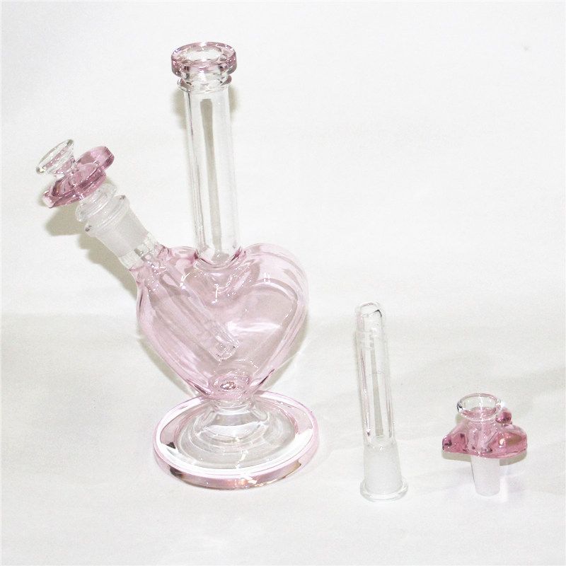 pink color with heart shape glass bowl