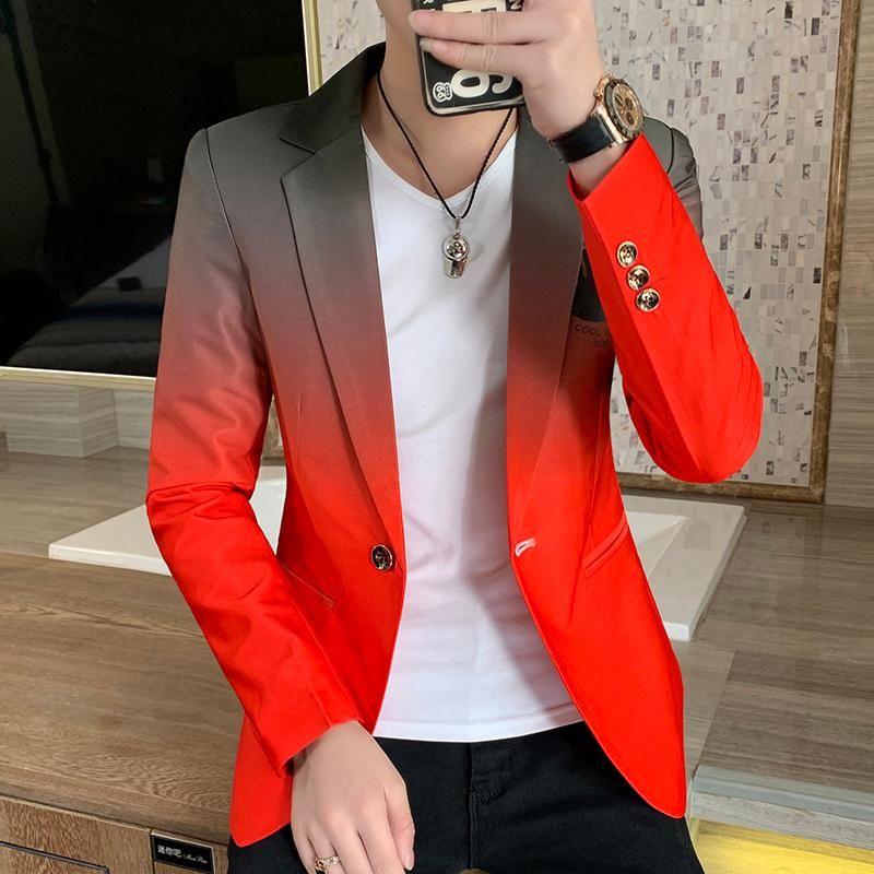 Compra Trajes Para Hombres Blazers Blazer Hombres 2022 Primavera Masculino  Gradiente Traje Chaqueta Masculino Estilo Coreano Slim Fit Fit Casual Moda  Vestido De Tendencia Barato | Entrega Rápida Y Calidad | Es.Dhgate