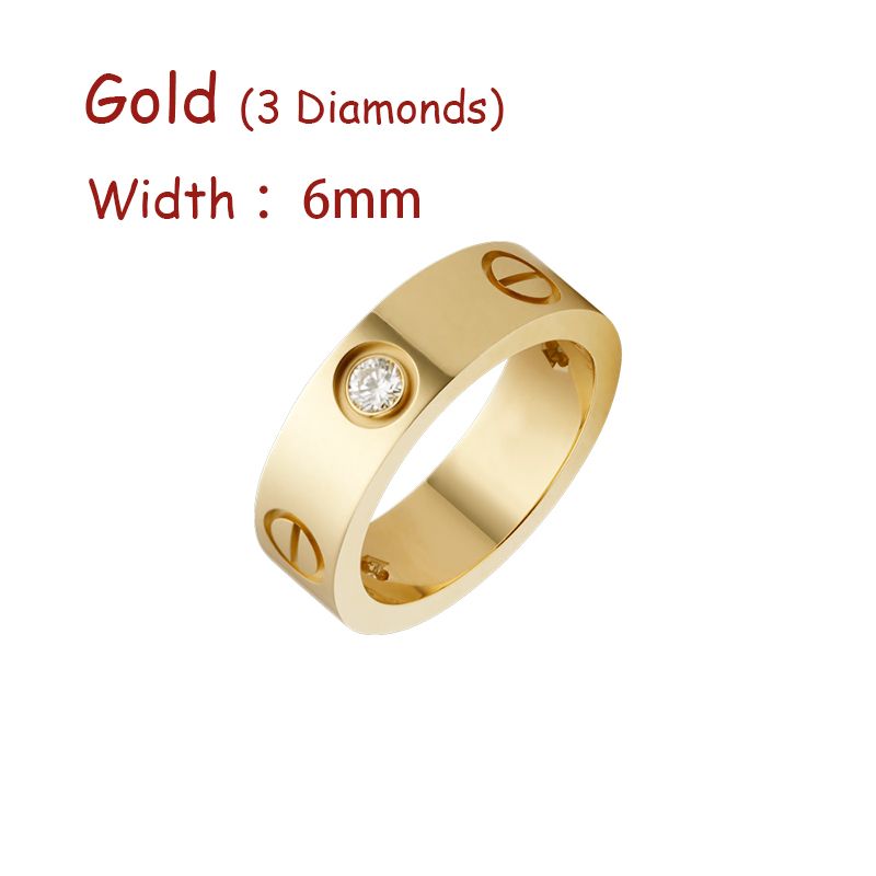 Guld (6mm) -3 diamant
