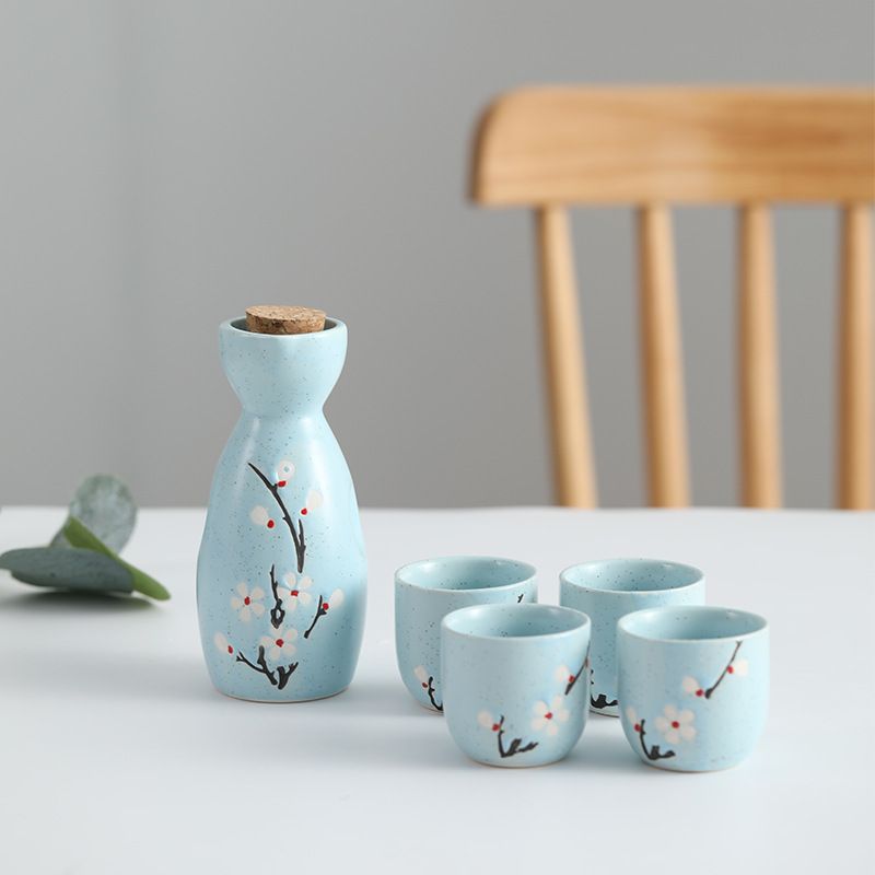 1 bouteille 4 tasses Set - Bleu clair