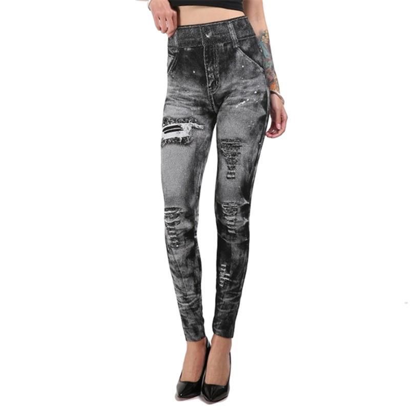 Compra Leggings Para Mujeres Mujeres Sexy Imitación Jean Jeggings  Pantalones Pantalones Tallas Grandes Fondos Moda Clásico Elástico Slim  Barato | Entrega Rápida Y Calidad | Es.Dhgate