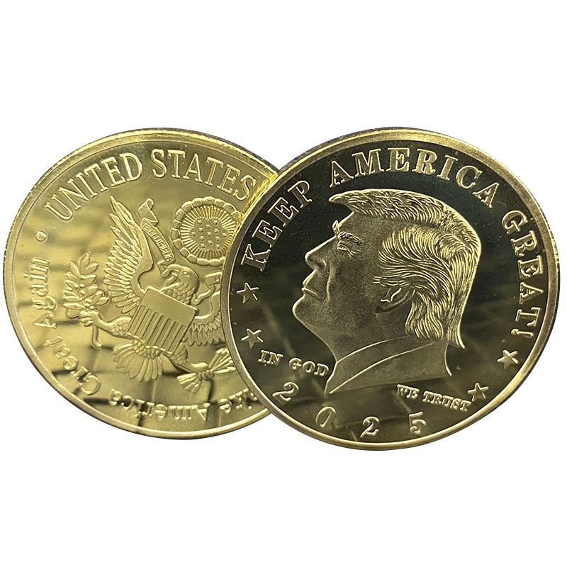 2021 Donald Trump 2025 Gold Coin Craft Second President Double Sided