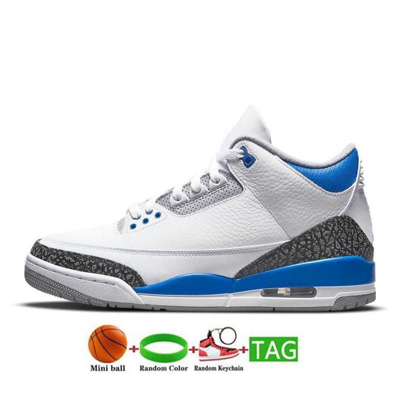 3 Men Basketball Shoes Jumpman 3s Racer Blue Midnight Navy True UNC Cool Grey Trainers Sneakers Walking Jogging