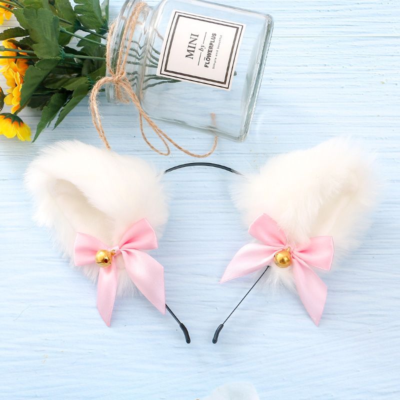 C-20 witte kattenpoten handschoenen staart halsband oren haarband set Lolita Maid Cosplay