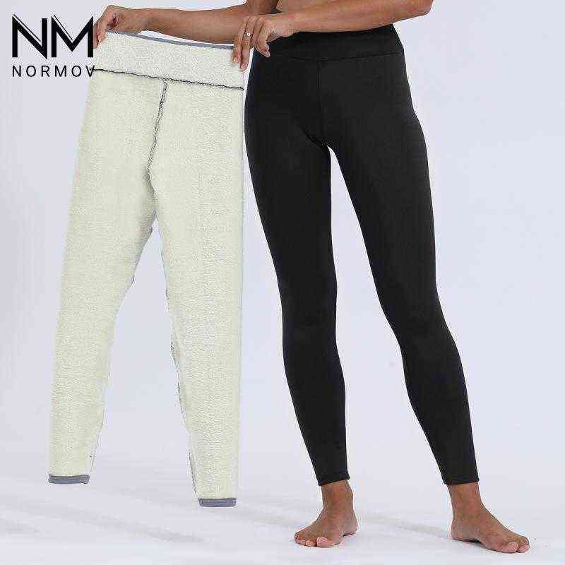 NORMOV Winter Velvet Leggings Women Skinny Casual High Waist Thick Pants  Lambskin Cashmere Cold Female Warm Leggings 211130 From Lu003, $10.09