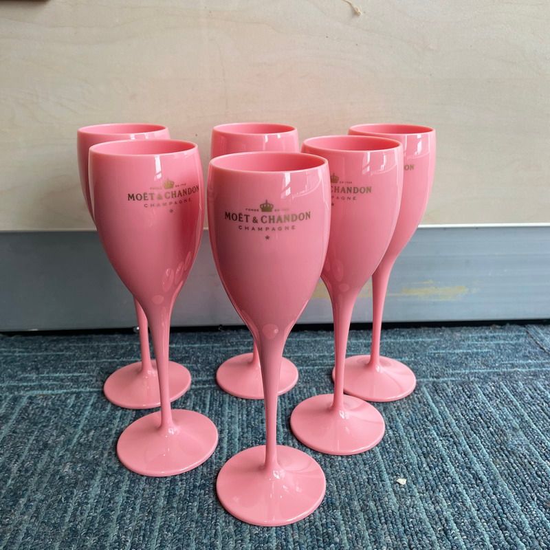 Chica rosa plástico copa fiesta irrompible boda blanco champagne cupes copa acrílico elegantes