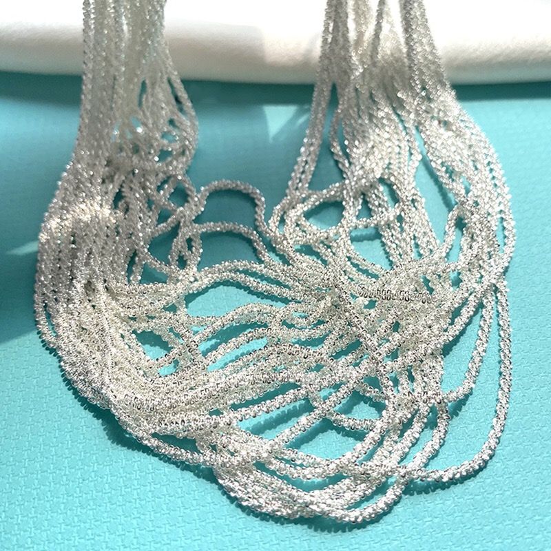 Internet Celebrity Jewelry Chain necklaces women Necklace thin rope Chains Silver gold color Brass material Fashion Sty