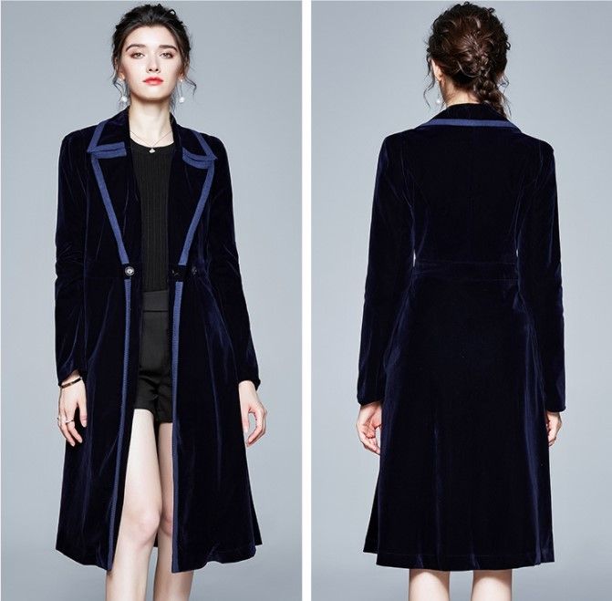 Cappotto corto blu navy