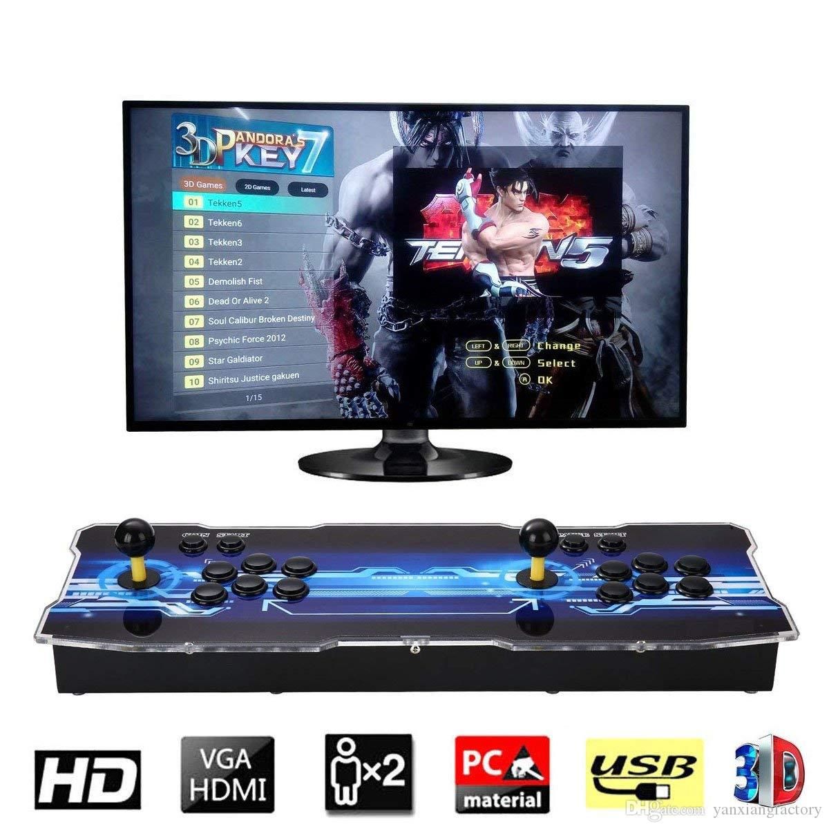 2019 [2199 3D HD Games] Pandora 7 3D 1280*1080P 32GB Arcade Video Game  Console Box Arcade Machine Double Arcade Joystick With Speaker yx2199