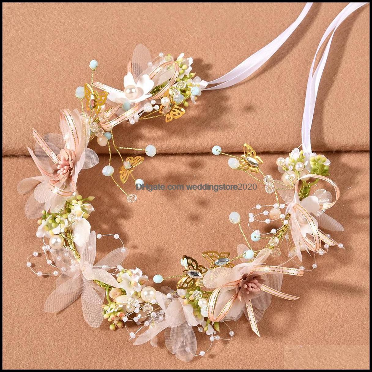 Primavera Floral niñas de cuento de hadas Bridal Tiara Hacerpieces Cinta con