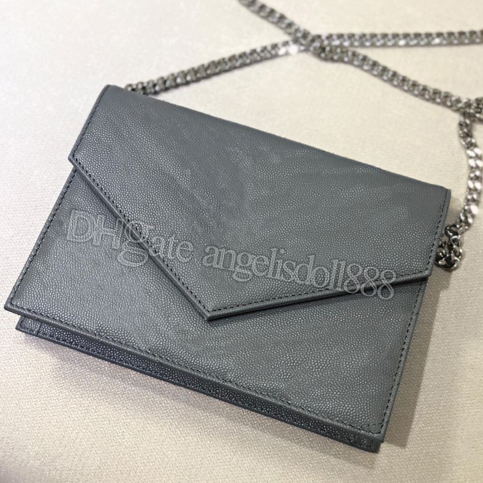 Grey chevron_silver chain