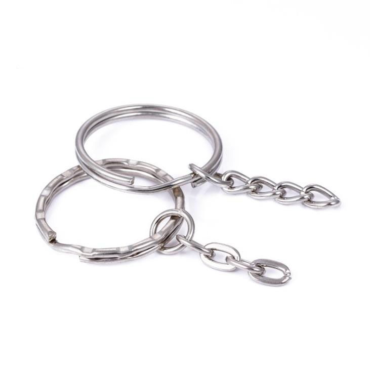 30pcs Silver Split Rings Round Edge Key Chain Rings For Crafts Making