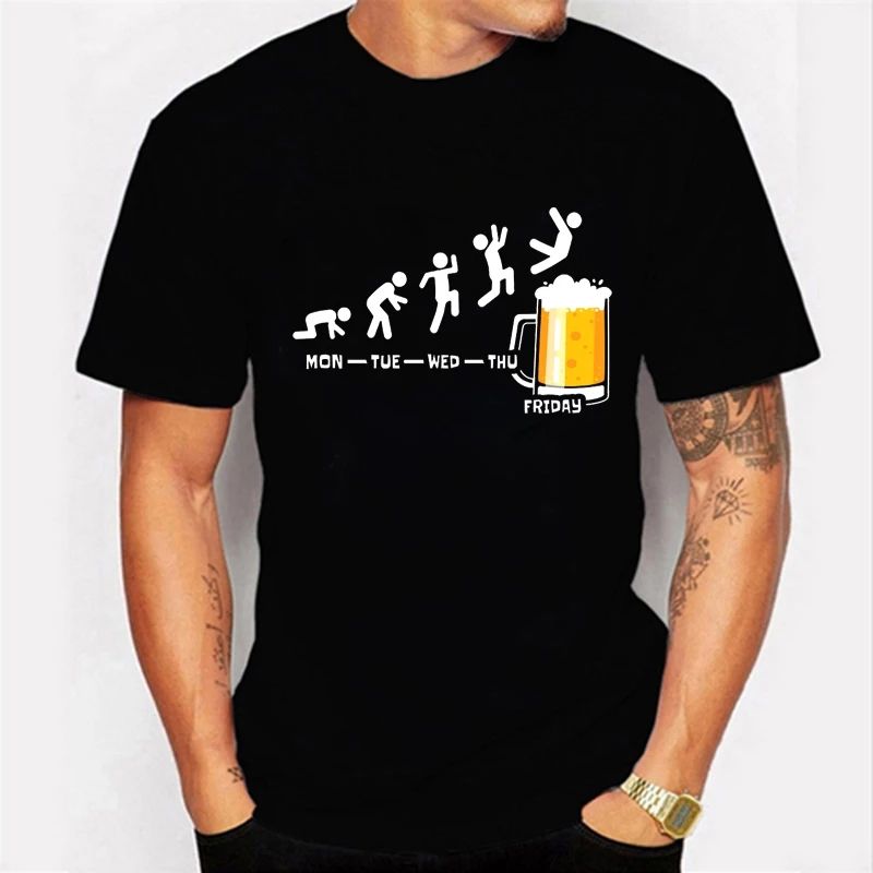 kleuring krokodil getuige Vrijdag bier print heren merk t-shirts grappige grafische hip hop zomer  vrouwen mannen tshirts streetwear