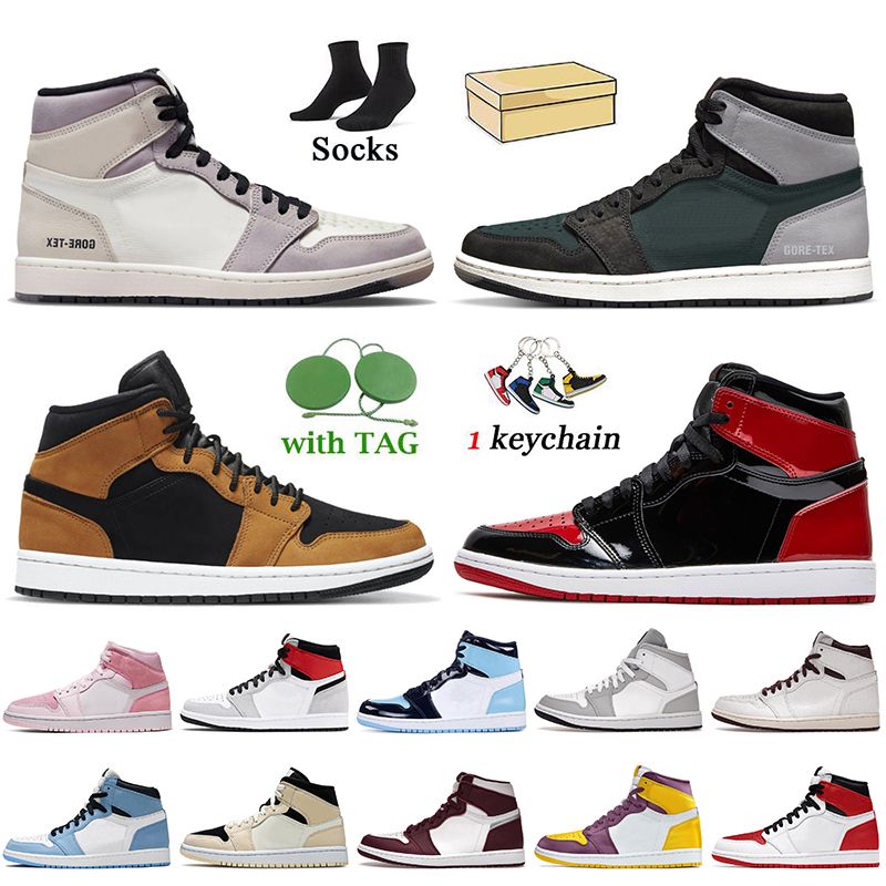 Best And Cheapest Athletic Shoes Top Quality With Box 2022 Jumpman 1 1s  Basketball Shoes Element Gore Tex Sail Light Bone Black Patent Bred  University Blue Crimson Tint Women Mens Trainers Sneakers