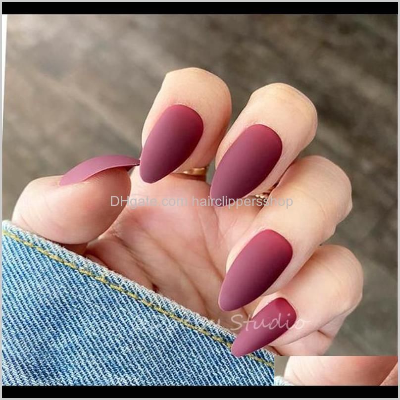 Short Matte Red False With Glue Sticker Stiletto Faux Ongles Court Artificial Plastic Press On Nails Impress Fingerails Xid7p 926vh From Hotclipper 2 64 Dhgate Com