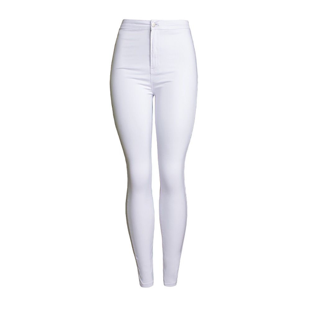 Compra Jeans De Cintura Alta Para Mujer Blanco Básico Casual Moda Casual  Estiramiento Denim Jean Pantalones Pantalones Jeans Para Mujeres Barato |  Entrega Rápida Y Calidad | Es.Dhgate