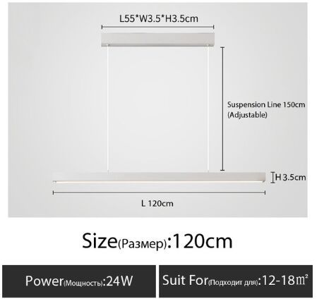 Weiß-l120cm 3Color-Licht