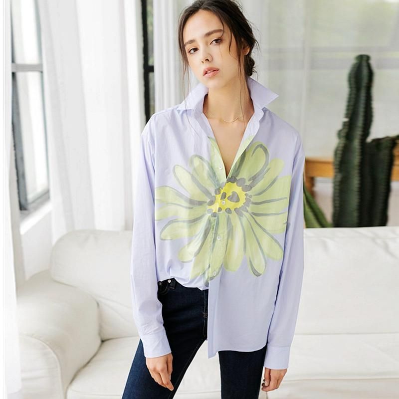 Blusas De Mujer Con Cuello O Estampado Suelto Casual Moda La Blusas De Mujer Con Cuello O Estampado Suelto Casual Moda La