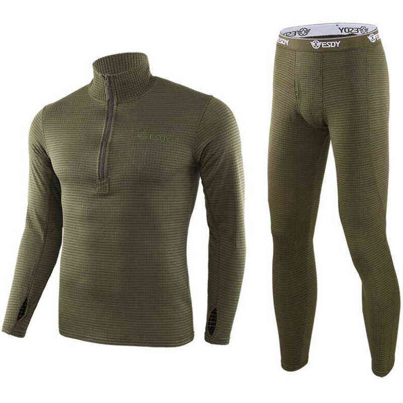 Esdy Fleece Thermal Underwear Men Autumn Winter Warm Long Johns