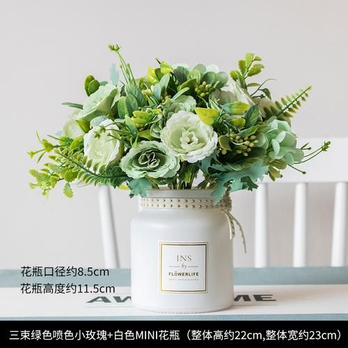 3 roses vase blanc d