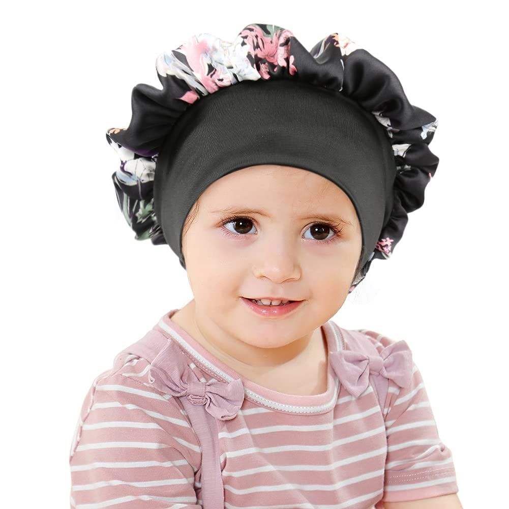 Bambini Bonnet Black Flower