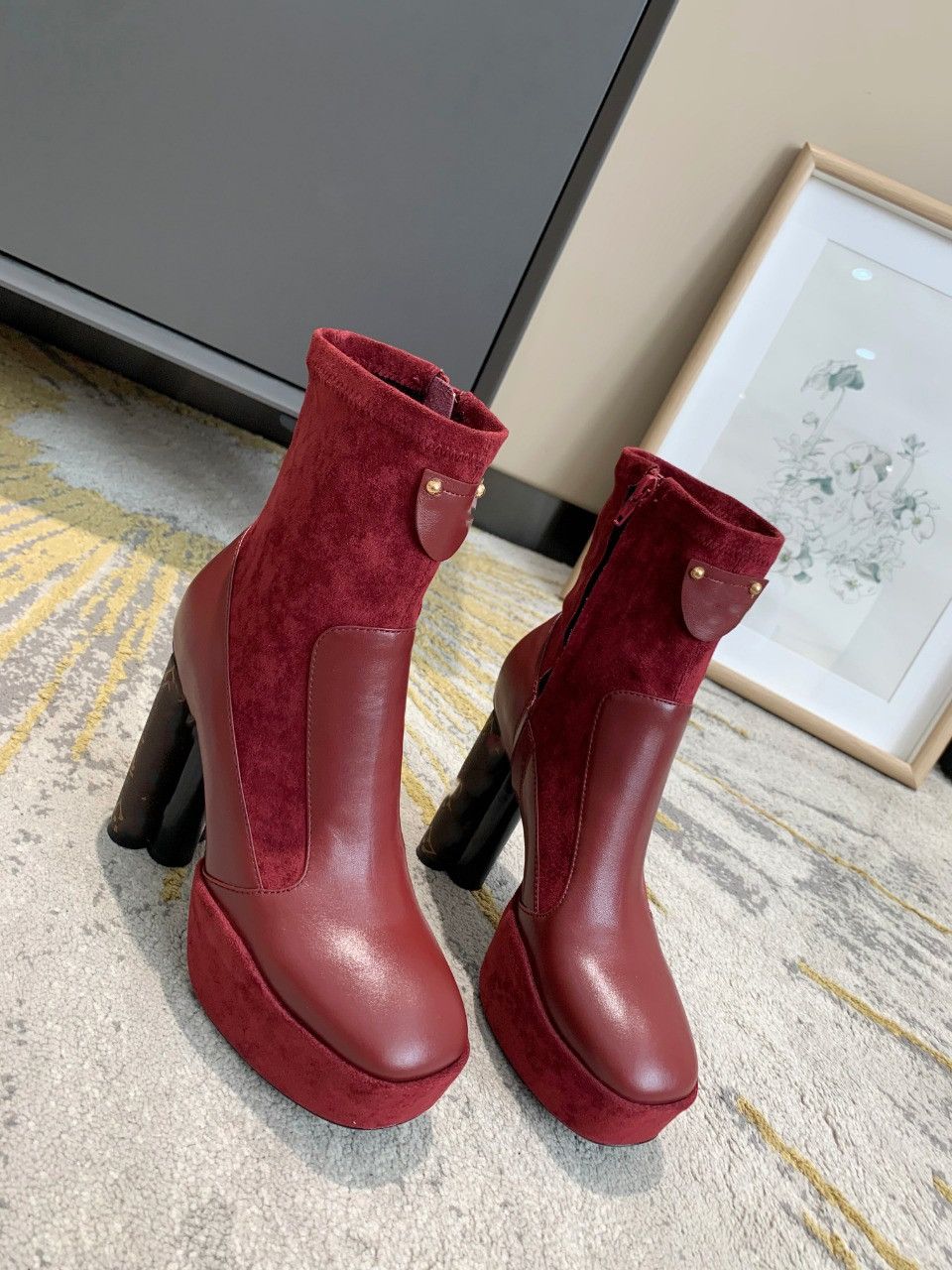 Short boots burgundy