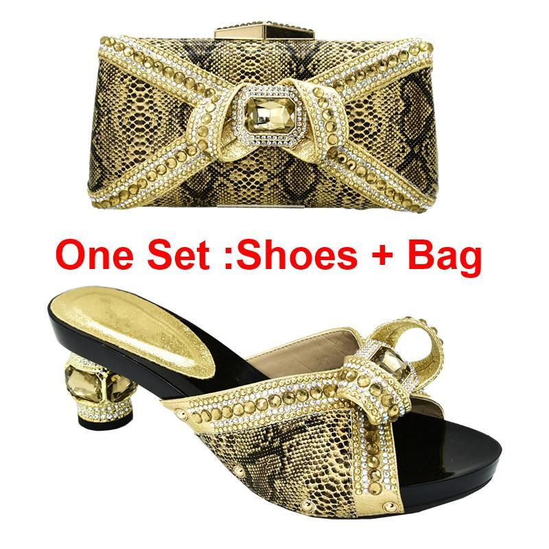 Gold Shoes and Bag