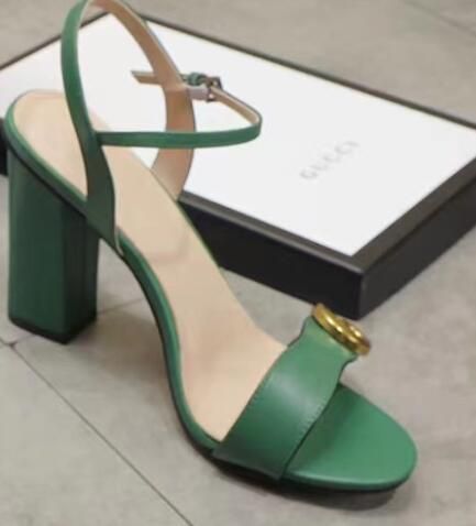 talon de cuir vert 11cm