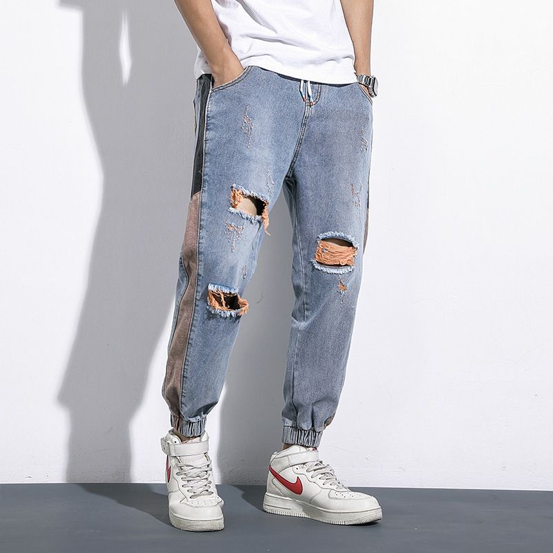 Compra K1P2630 Agujero De Otoño En Color Claro Jeans Hombres De La Edición  De Han Cultivar La Moral De Ocio Beam Pantalones Para Los Pies Jóvenes  Harlan Hombre Barato | Entrega Rápida