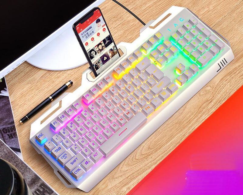 Clavier blanc arc-en-ciel