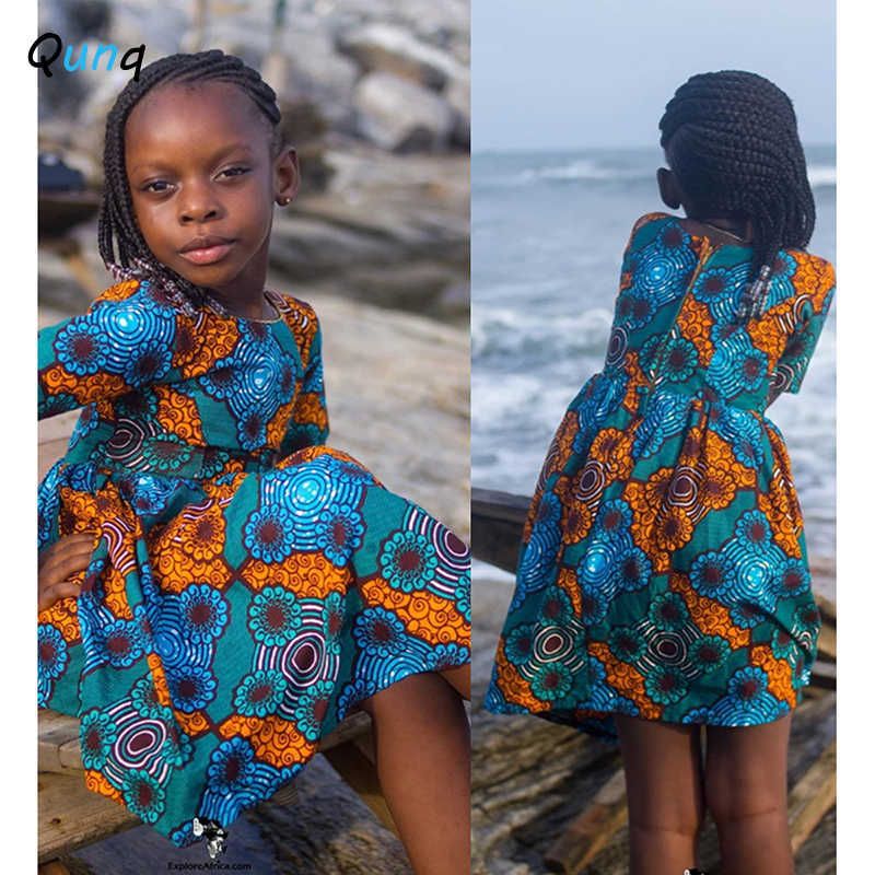 Qunq Girls African Style Dress Summer 