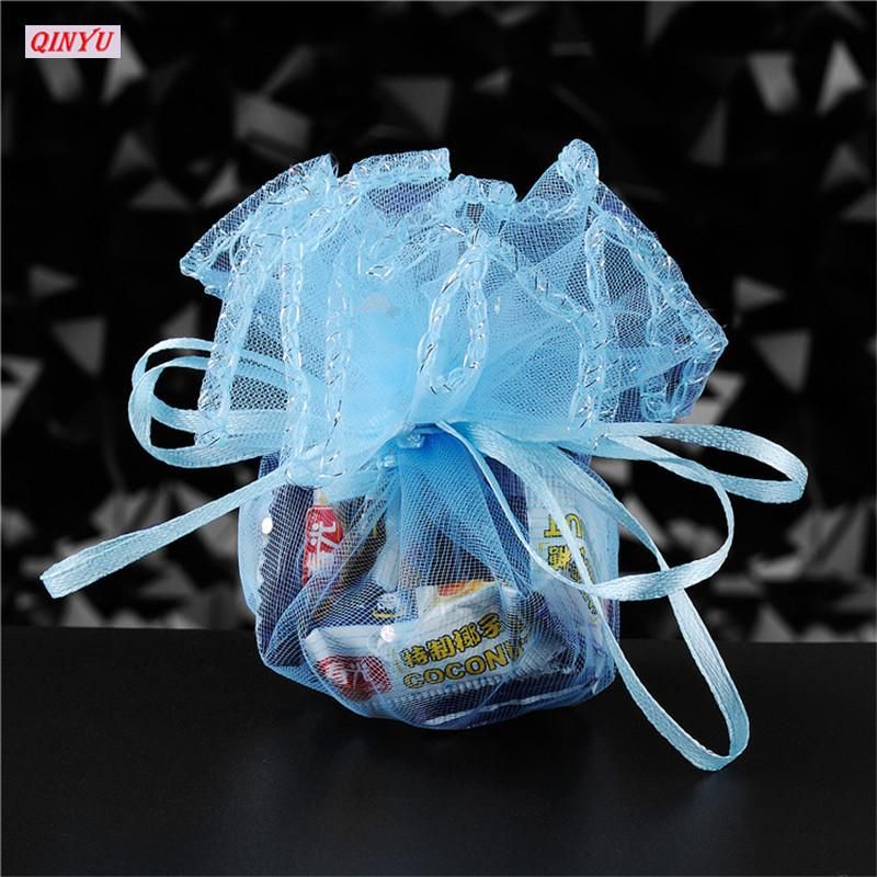 100pcs Organza Gauze Jewelry Pouch Wedding Party Favor Candy Packing Gift Bag TO
