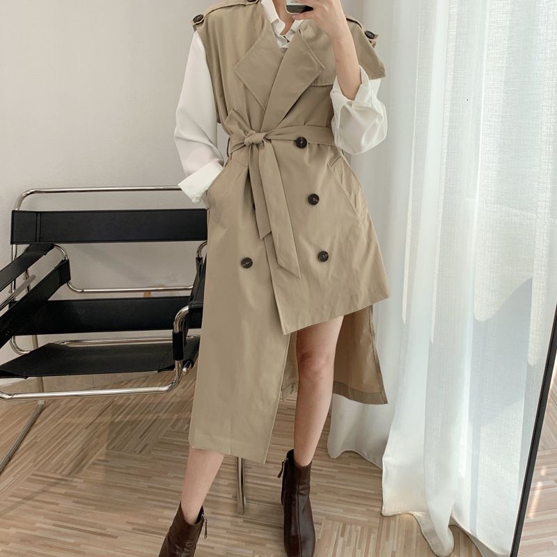 Classic Pink Femme Manteau Veste Double Boutonnage Décontractée Svelte Trench Coat