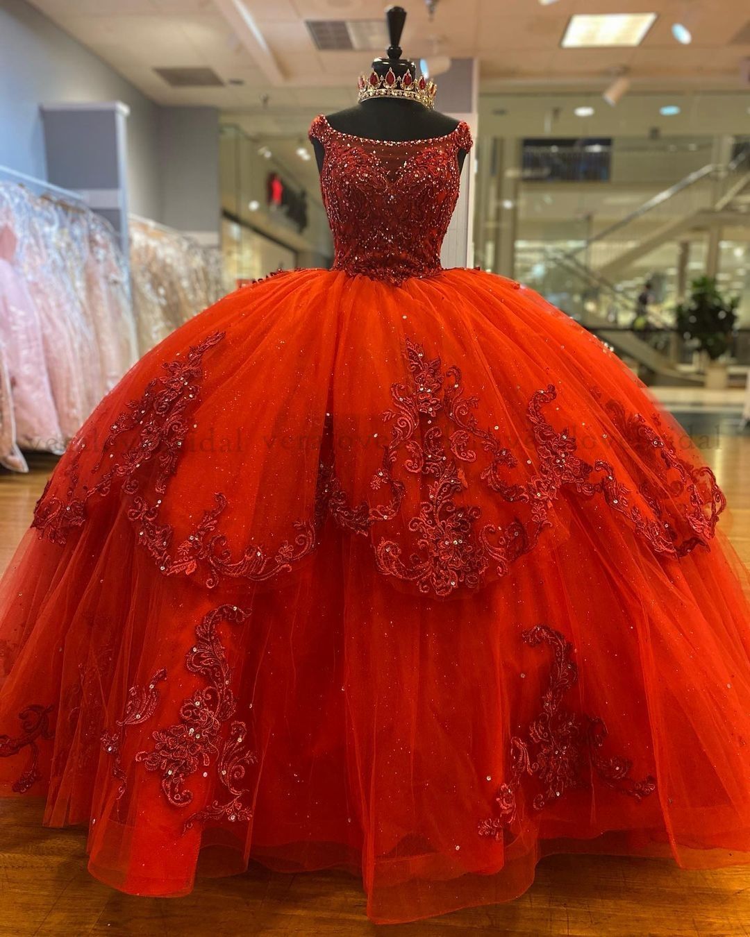 Vestidos de xv años Mexicanos Red Beads Quinceanera Dress Ball Gowns 2022  Sweet 16 Dress for