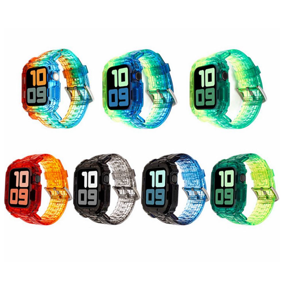 Compra Sport Watch Band Sharms Con La Cubierta De La Caja Iwatch 7 45mm 41  44 40 42 38 Strap Protético Resistente Para Apple Watch Series 7 SE 6 5 4 3