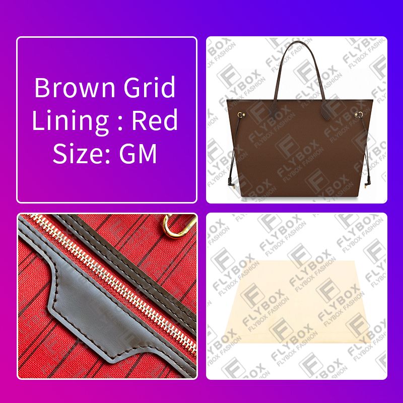 GM 39 cm Brun Grid / rouge