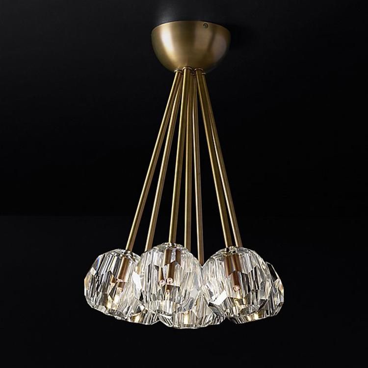 7 luce D38 H55cm colore oro