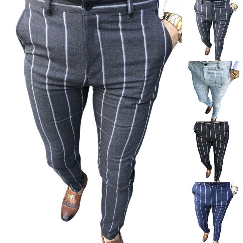 Mens Pants Business Comfort Striped 