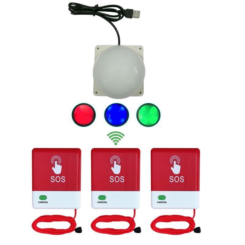 Hospital Nurse Alarm Buzzer System 1 Room Indicator Light With 3 Call