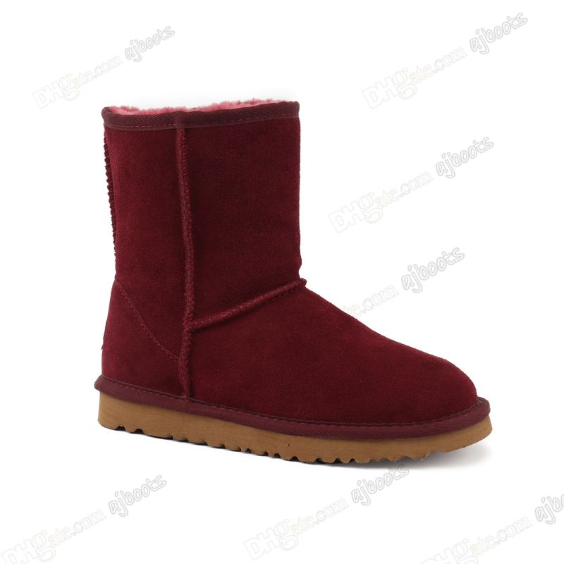 8# Botas medias rojas oscuras [botas intermedias]