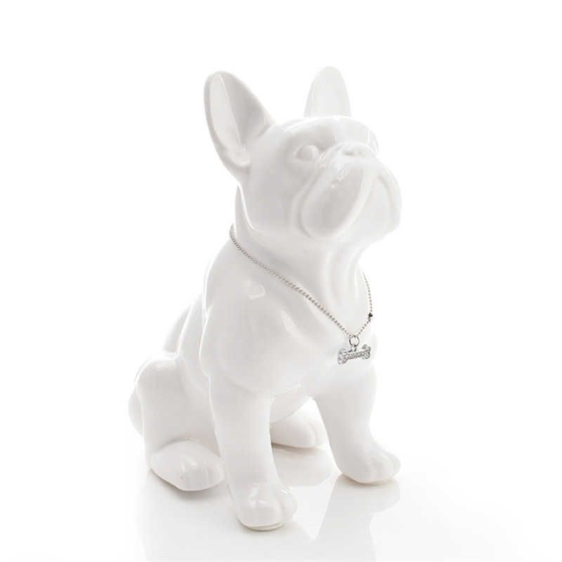 ARTISTS CERAMIC PORCELAIN BLACK & WHITE FRENCH BULLDOG DOG FIGURE CARICATURE ARTISTS CERAMIC PORCELAIN BLACK & WHITE FRENCH BULLDOG DOG FIGURE CARICATURE