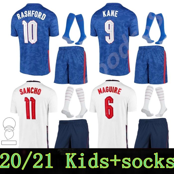 2021 2022 KANE 축구 유니폼 스털링 라쉬 퍼드 산초 헨더슨 Barkley Maguire 20 22 National Football Shirts Kids Kit 세트 유니폼 05