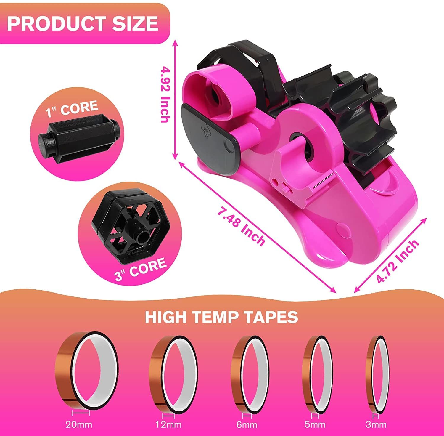 Multiple Roll Cut Heat Tape Dispenser Sublimation For Heat Transfer Tape,  Tape Dispenser With 1 Inch And 3 Inch Core - Tape Dispenser - AliExpress