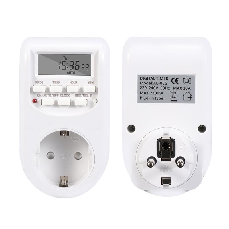 W&Z Smart Plug No Hub Plug Smart Outlet Power Socket Digital Timer Switch Energy Saving Adjustable Setting of Clock/On/Off Time,EU
