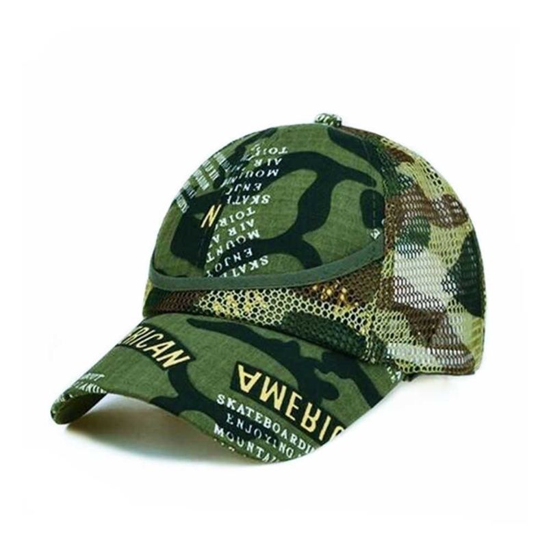 Sombrero Con Visera De Malla De Béisbol De Camuflaje Con Ban Sombrero Con Visera De Malla De Béisbol De Camuflaje Con Ban